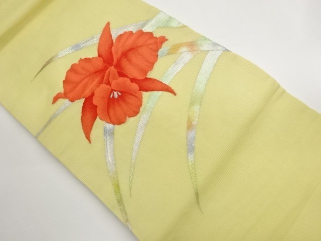 JAPANESE KIMONO / NAGOYA OBI FOR SUMMER / WOVEN CATTLEYA